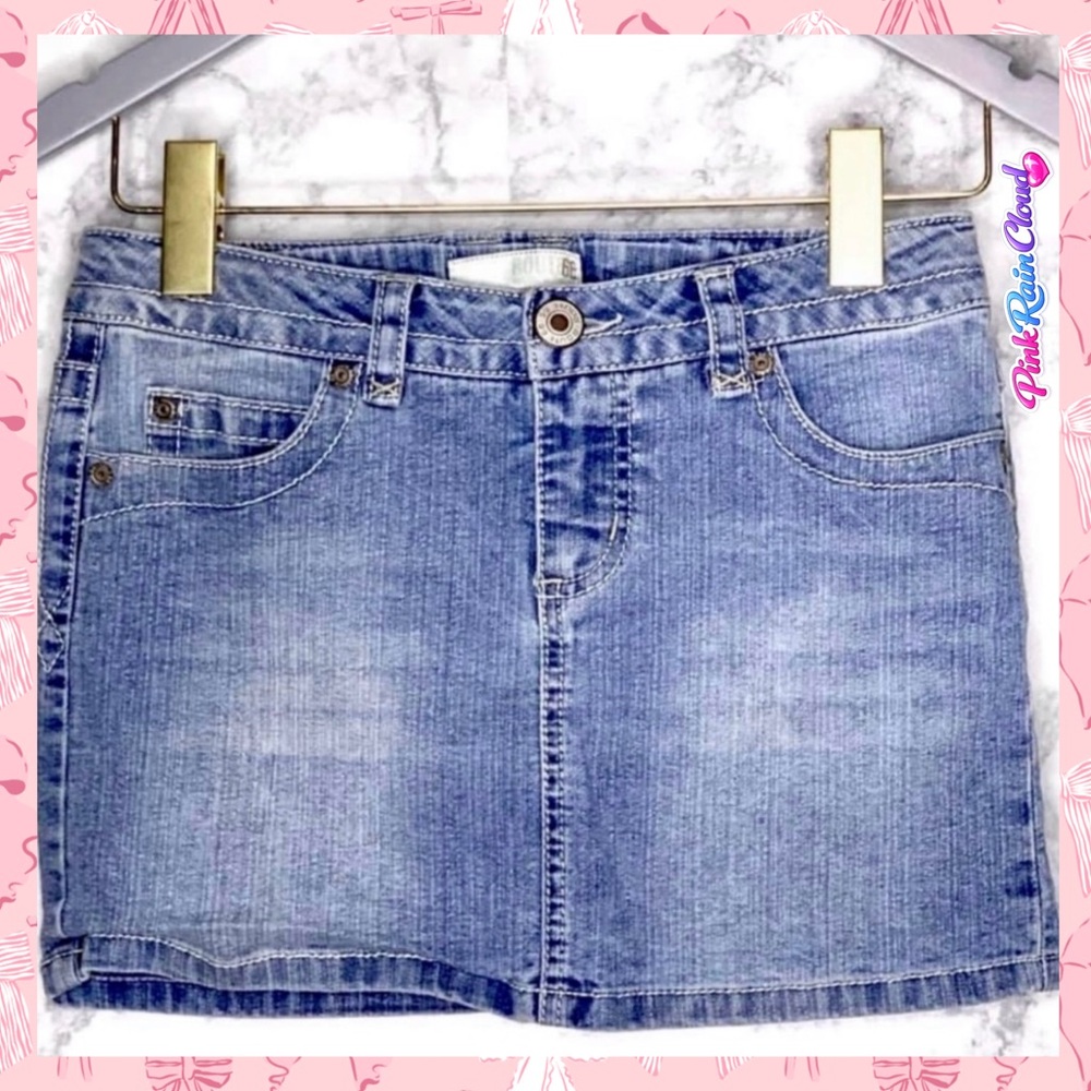 Route 66 Girls Y2K Light Wash Denim Mini Skirt Size 12